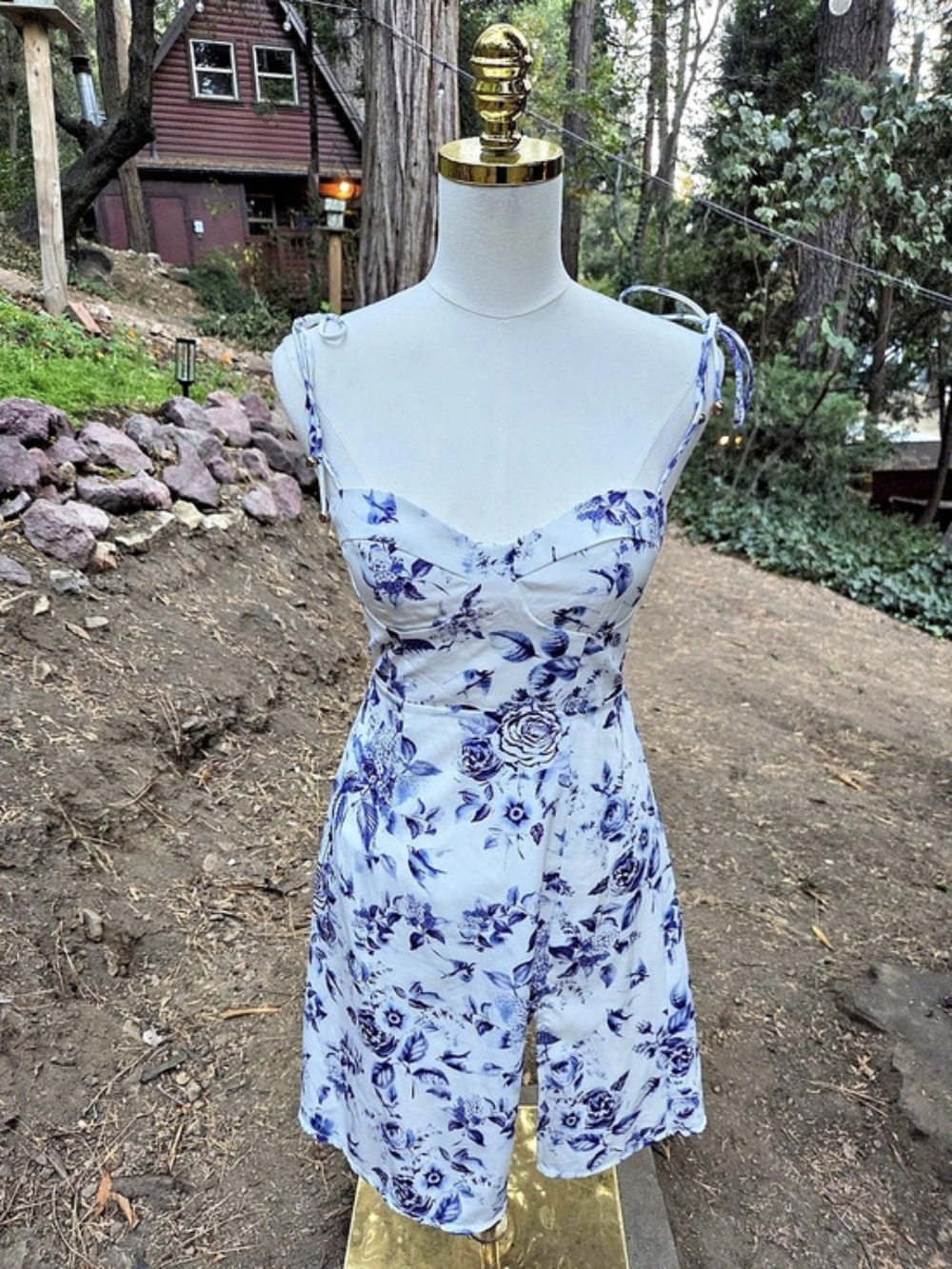 Anthropologie Petal + Pup Azelia Floral Tie Strap Midi Dress Size 4